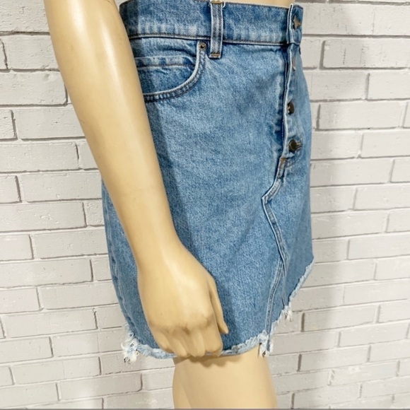 Los Angeles Atelier & Other Stories Raw Edge Denim Mini Skirt - Picture 8 of 9